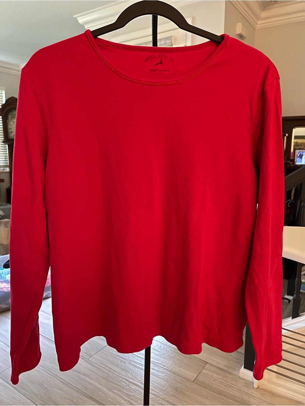 White Stag Red Long Sleeve Crewneck Top